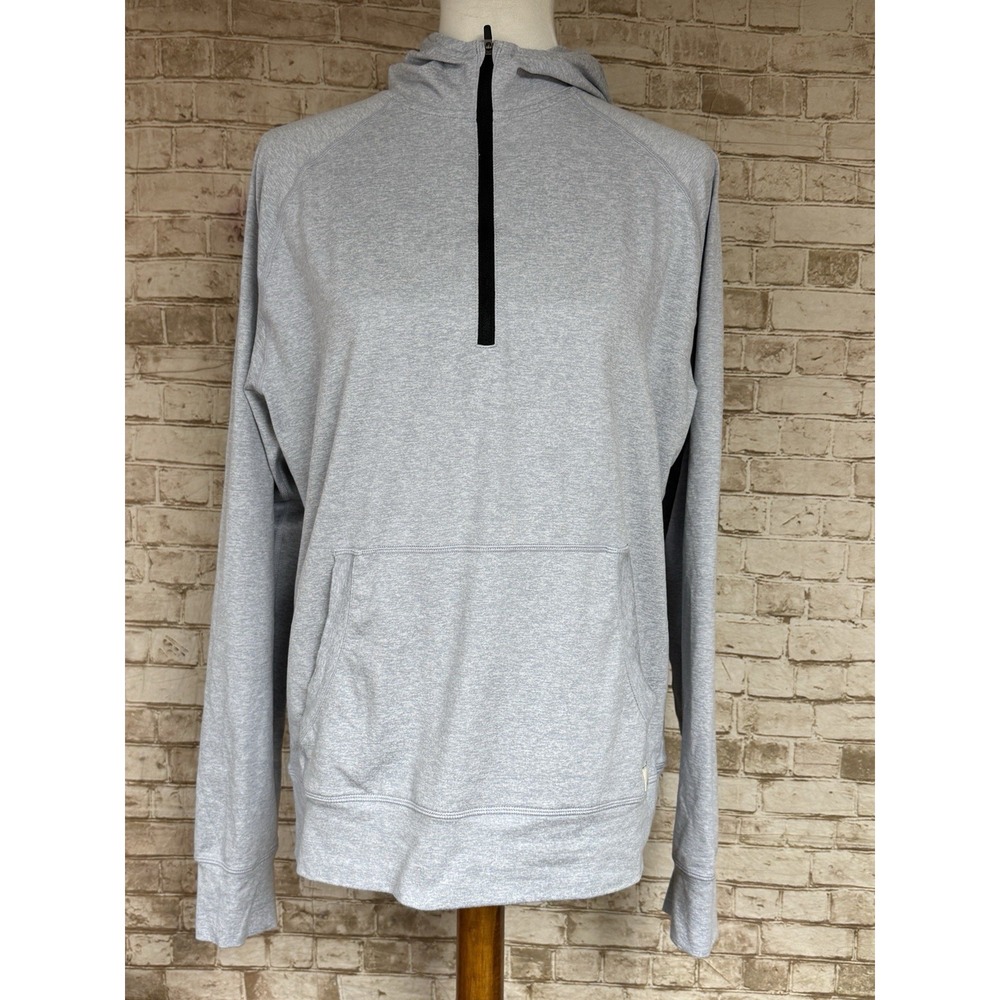 Vuori Ponto Performance Half Zip Hoodie Size M Gray Gym Athletic Workout